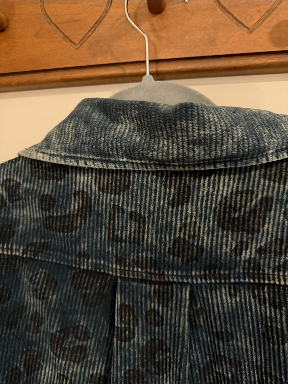 BiBi Blue Corduroy Leopard-Print Fringe Jacket - Picture 8 of 11